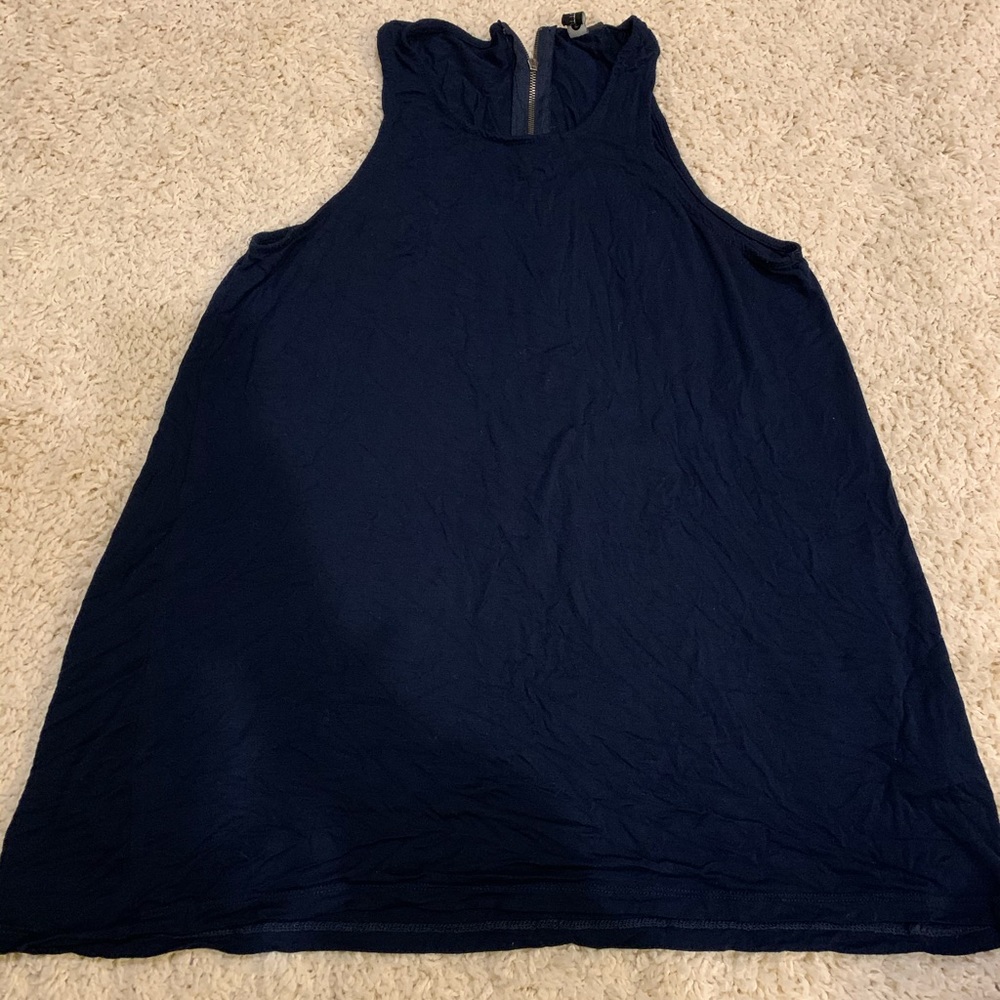 Navel blue halter tank top